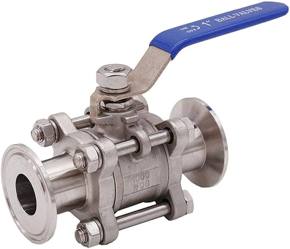 Tri-Clamp 3-Piece Ball Valve, 50.5mm OD Sanitary 304 Stainless Steel Valve,