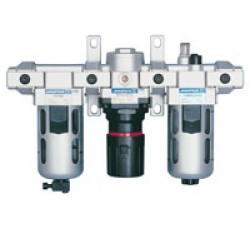 FRL Modular Filter, Regulator, Lubricator with Modular FRLM without Piping Adopter Sizes: G1/4, G3/8, G1/2, G3/4, G1