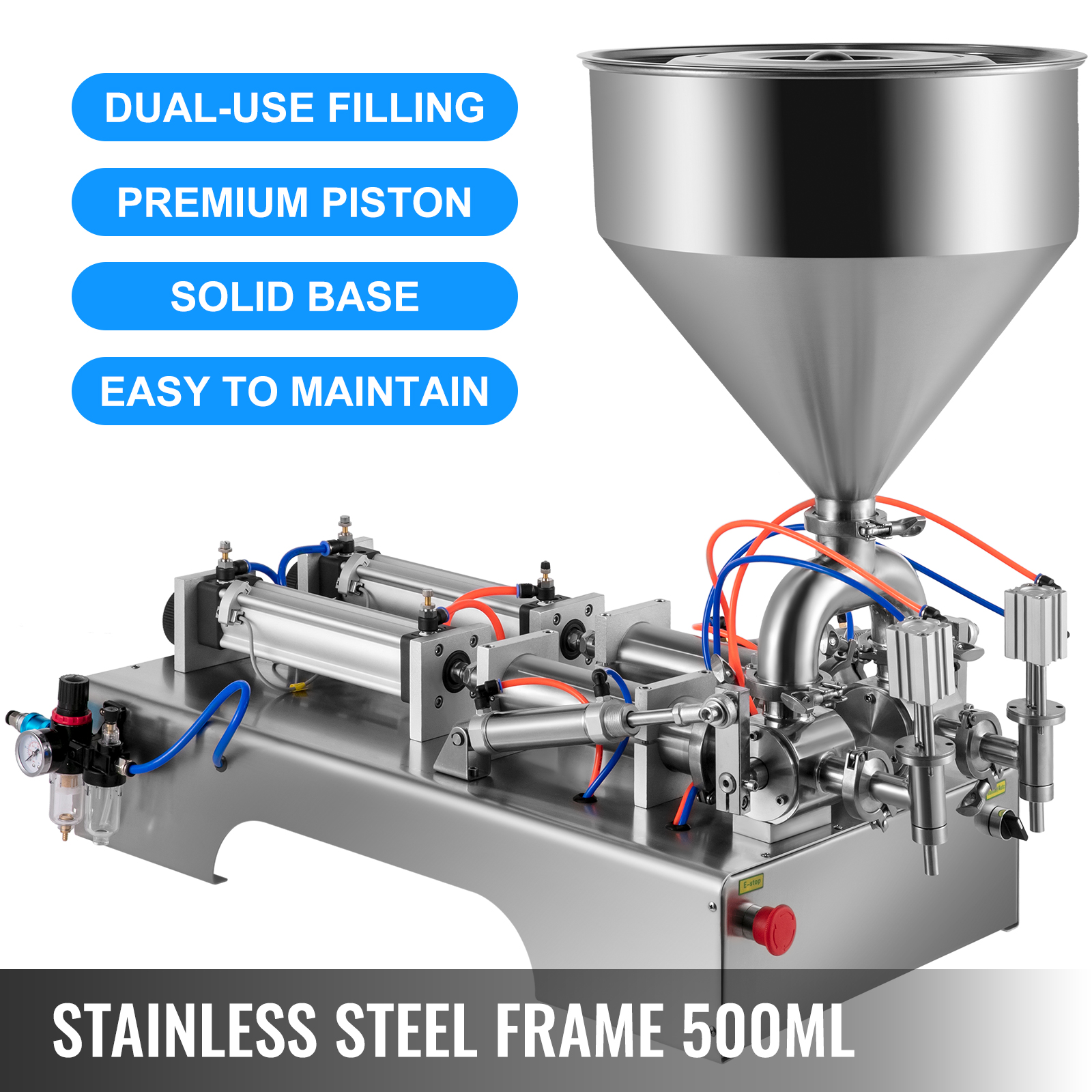 YT2 DOUBLE HEADS PNEUMATIC FILLER (50-500ml)