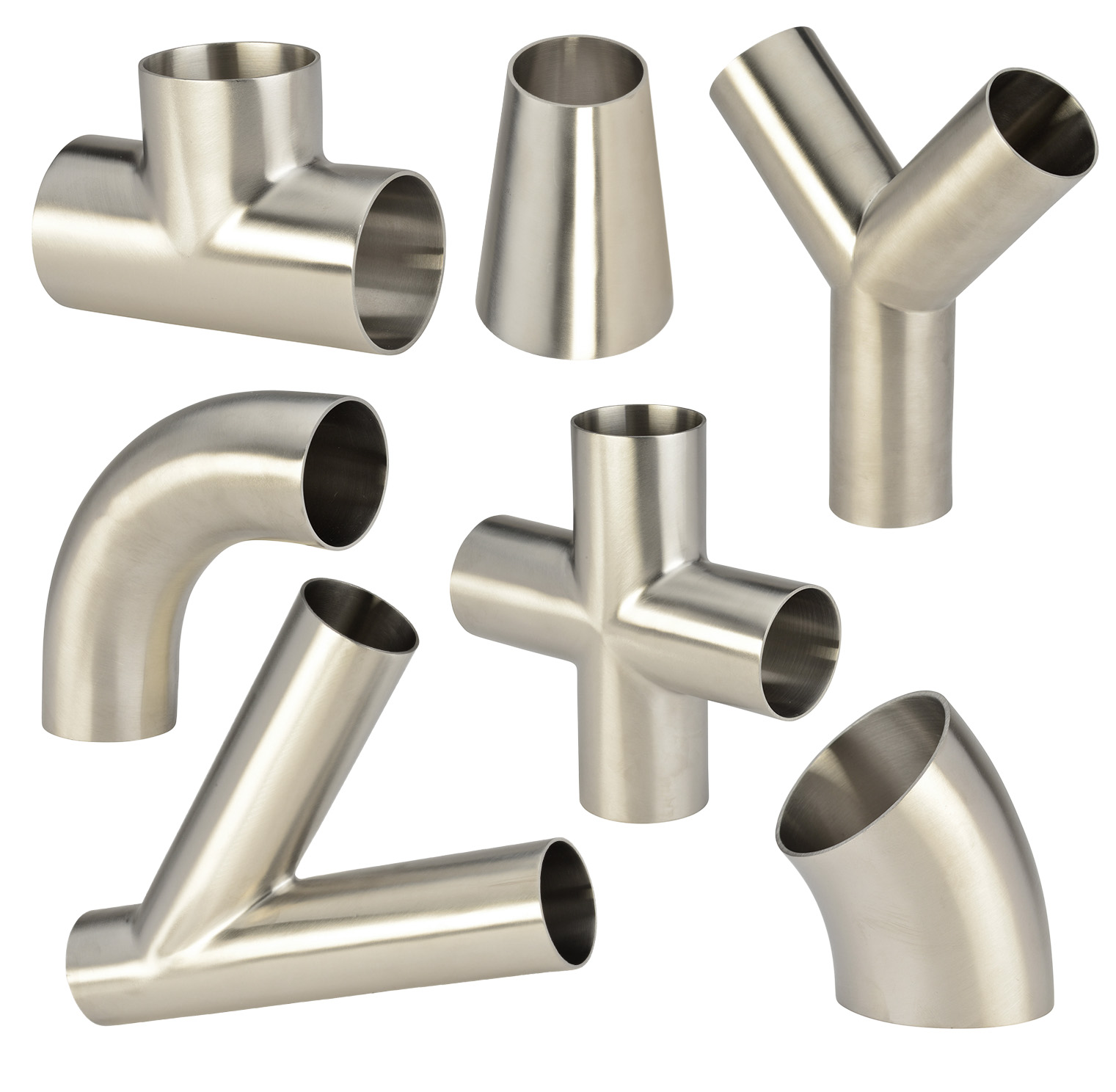 Equal O.D 34/38/40/45/48/51/57/60/63mm 304 Stainless Steel Sanitary Weld Tee Connector Welding Pipe Fittings