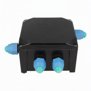 Pepperl + Fuchs - GR.TJI.13.13.09.B-S0008 CARBON LOADED ANTISTATIC GLASS FIBRE POLYESTER JUNCTION BOX, 129X129X85MM, BOTTOM GLANDS POLYAMIDE 2X M20, LEFT GLAND POLYAMIDE 1X M20, RIGHT GLAND POLYAMIDE 1X M20, BLUE MARKING FOR EX I CIRCUITS, ATEX ZONES 1 2 21 22